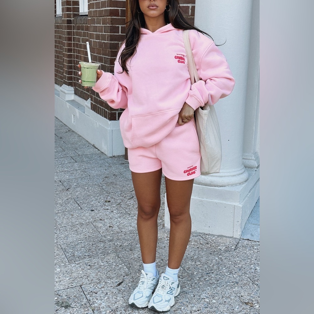 White Fox Comfort Club Hoodie + Shorts Set